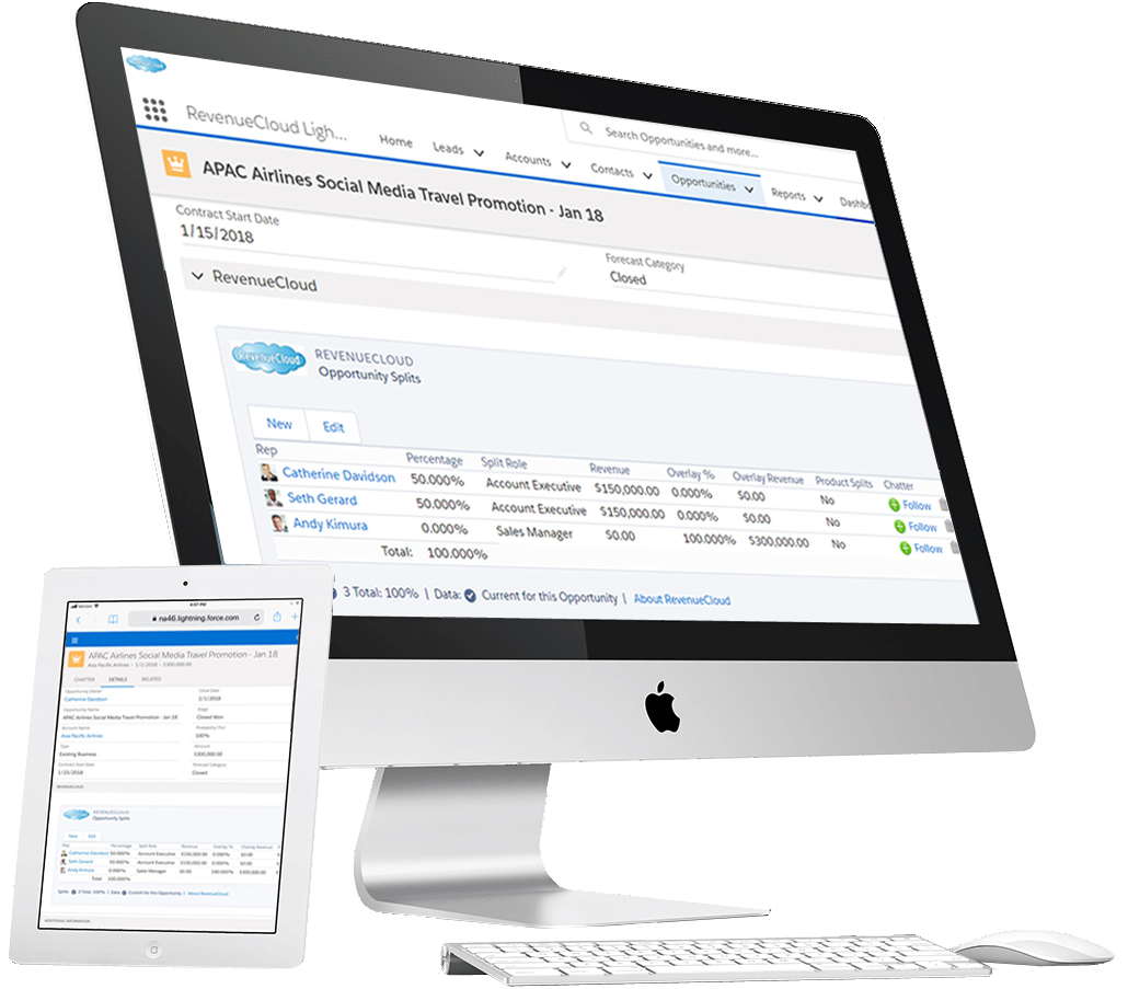 RevenueCloud is the gold standard for Opportunity Splits and Recurring Revenue Management in Salesforce.